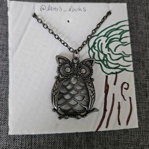 Owl Pendant Necklace in Silver